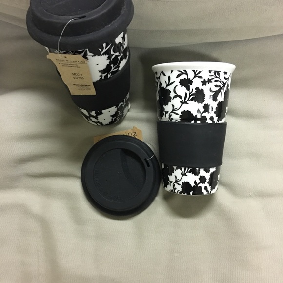 Set of 2 black and white Coffee cups - Picture 4 of 4
